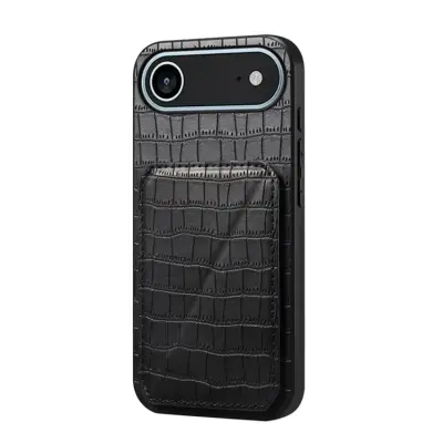 Mobilskal till iPhone Air Korthållare Crocodile Textured - Svart