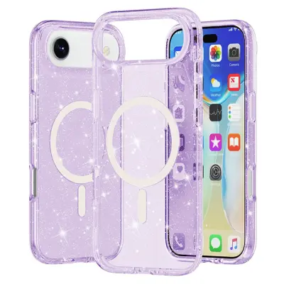 Mobilskal till iPhone Air MagSafe Puderglitter - Lila