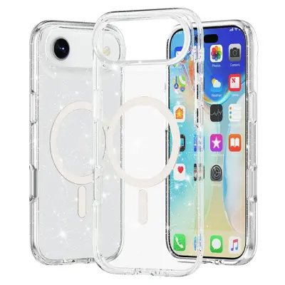 Mobilskal till iPhone Air MagSafe Puderglitter - Vit