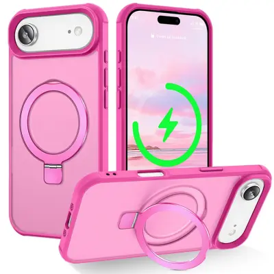 Mobilskal till iPhone Air MagSafe TPU+PC Kickstand - Rosa