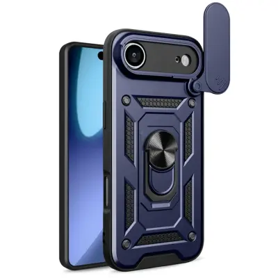Mobilskal till iPhone Air Slide Kameralock PC + TPU - Blå