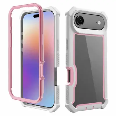 iPhone 17 Air Mobilskal TPU + PC Shockproof -Vit/Rosa