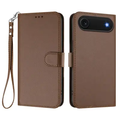 iPhone Air Plånboksfodral Läder med Handledsrem (Brun)