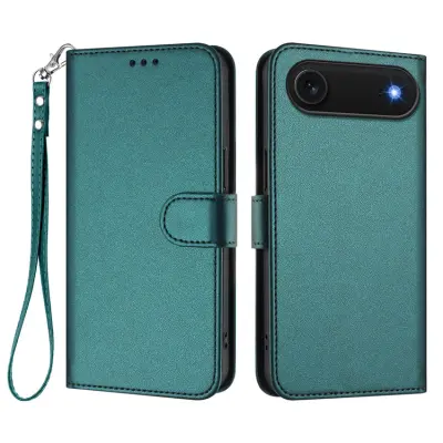 iPhone Air Plånboksfodral Läder med Handledsrem (Grön)