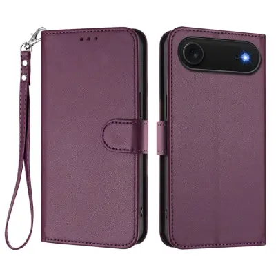 iPhone Air Plånboksfodral Läder med Handledsrem (Lila)