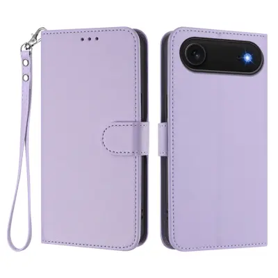 iPhone Air Plånboksfodral Läder med Handledsrem (Ljuslila)