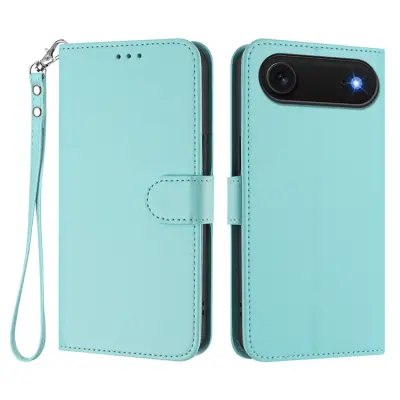 iPhone Air Plånboksfodral Läder med Handledsrem (Mintgrön)