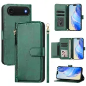 iPhone Air Plånboksfodral Zipper Pocket Läder - Grön