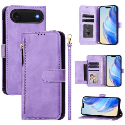 iPhone Air Plånboksfodral Zipper Pocket Läder - Lila