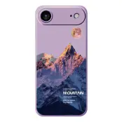 iPhone Air Mobilskal Blue Snow Mountain Pattern TPU - Lila