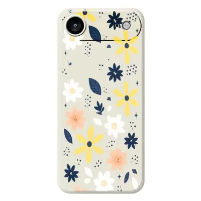 iPhone Air Mobilskal Colorful Floral Blue Leaves TPU - Beige