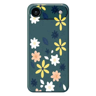 iPhone Air Mobilskal Colorful Floral Blue Leaves TPU - Grön