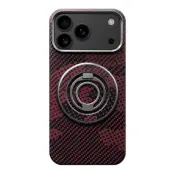 iPhone Air Mobilskal MagSafe Kevlar Metal Ring - Camouflage Röd