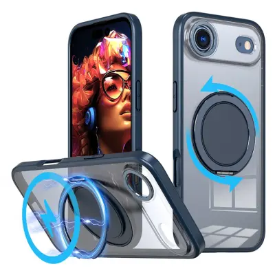 iPhone Air Mobilskal MagSafe TPU+PC Kickstand - Marinblå