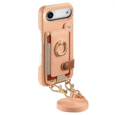 iPhone Air Mobilskal med Korthållare Ring Kickstand (Rosa)