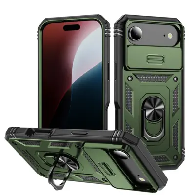 iPhone Air Mobilskal Slide Camshield Kickstand - Armégrön