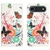 iPhone Air Plånboksfodral Pattern Print - Vit Fjäril