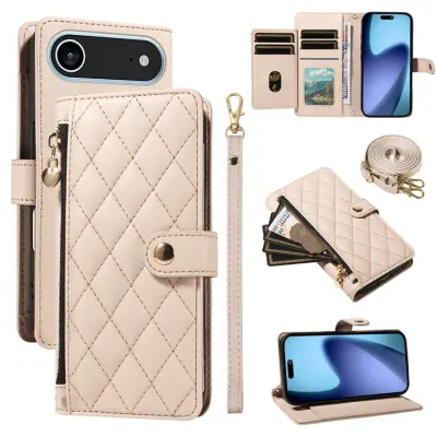 iPhone Air Plånboksfodral Rhombus Läder - Beige