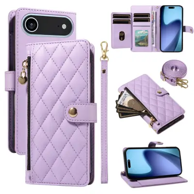 iPhone Air Plånboksfodral Rhombus Läder - Lila