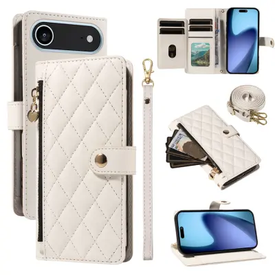 iPhone Air Plånboksfodral Rhombus Läder - Vit