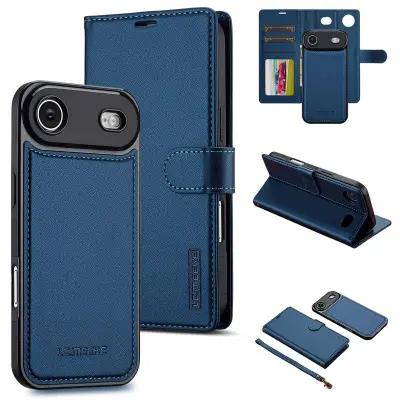LC.IMEEKE L2 Series iPhoneAir Plånboksfodral Konstläder - Blå