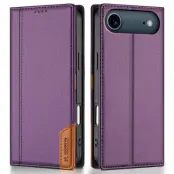 N.BEKUS iPhone Air Konstläder Plånboksfodral RFID-Skydd P3 - Lila