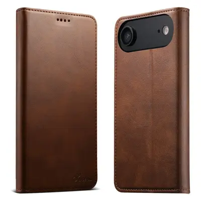SUTENI iPhone Air Plånboksfodral Konstläder - Brun