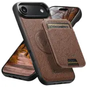 SUTENI Mobilskal till iPhone Air MagSafe Cross Texture H18 - Brun