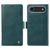 YIKATU iPhone 17 Air Plånboksfodral Litchi Texture - Blå