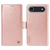 YIKATU iPhone 17 Air Plånboksfodral Litchi Texture - Roséguld