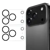 [2-Pack] BOOM iPhone 17 Pro Max Kameralinsskydd Härdat Glas med Svart Ring