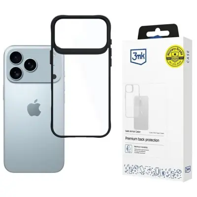 3MK iPhone 17 Pro Max Mobilskal Satin Armor Plus - Svart