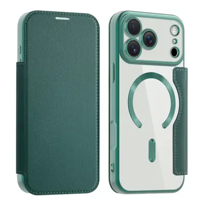 AMORUS iPhone 17 Pro Max Plånboksfodral MagSafe RFID - Grön