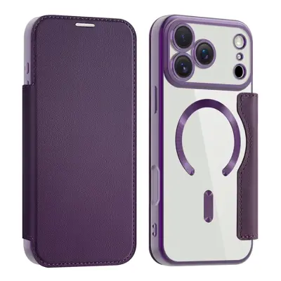 AMORUS iPhone 17 Pro Max Plånboksfodral MagSafe RFID - Lila