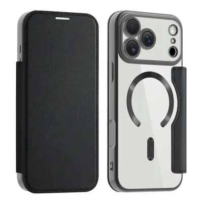 AMORUS iPhone 17 Pro Max Plånboksfodral MagSafe RFID - Svart