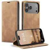 CASEME 013 Plånboksfodral för iPhone 17 Pro Max - Brun KonstLäder
