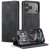 CASEME 013 Plånboksfodral för iPhone 17 Pro Max - Svart KonstLäder