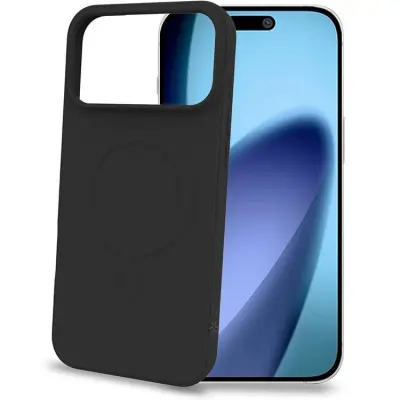Celly iPhone 17 Pro Max Mobilskal MagSafe Cromo Soft Rubber - Svart