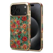 DENIOR iPhone 17 Pro Max Fodral Mönstertryckt Konstläder - Blå
