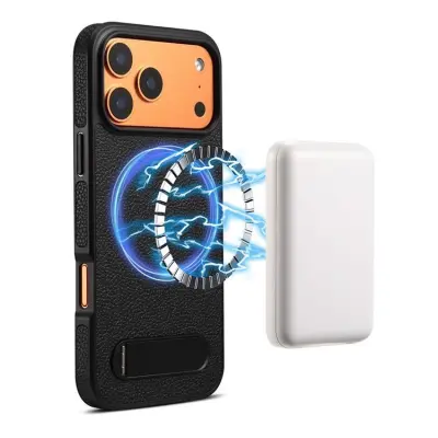 DENIOR iPhone 17 Pro Max Mobilskal MagSafe A25+3 Kickstand - Svart