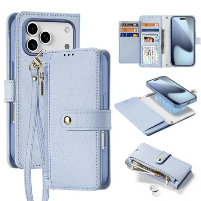 Dux Ducis iPhone 17 Pro Max Plånboksfodral MagSafe Detachable Lawa - Ljusblå