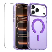 ENKAY iPhone 17 Pro Max Mobilskal MagSafe 9H Härdat Glas - Lila