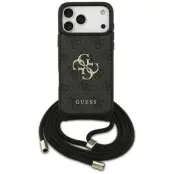Guess iPhone 17 Pro Max Mobilskal 4G Big Logo Cord Crossbody - Svart