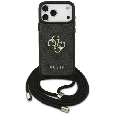 Guess iPhone 17 Pro Max Mobilskal 4G Big Logo Cord Crossbody - Svart