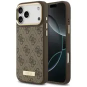 Guess Mobilskal till iPhone 17 Pro Max MagSafe 4G Logo Plate - Brun