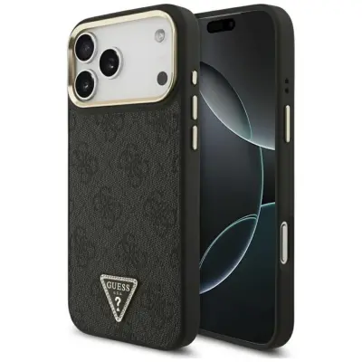 Guess Mobilskal till iPhone 17 Pro Max MagSafe 4G Triangle Logo - Svart Guld