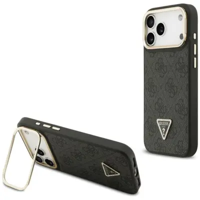 Guess iPhone 17 Pro Max Mobilskal MagSafe Triangle Logo&Stand (Svart)