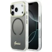 Guess Mobilskal För iPhone 17 Pro Max MagSafe IML Gradient Script Metal - Svart