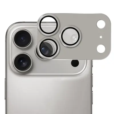 Hat Prince iPhone 17 Pro Max Härdat Glas Kameralinsskydd AR Metal - Grå