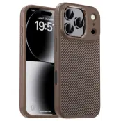 IPAKY iPhone 17 Pro Max Mobilskal Carbon Fiber - Ökenguld